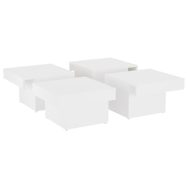 vidaXL Salongbord hvit 90x90x28 cm sponplate