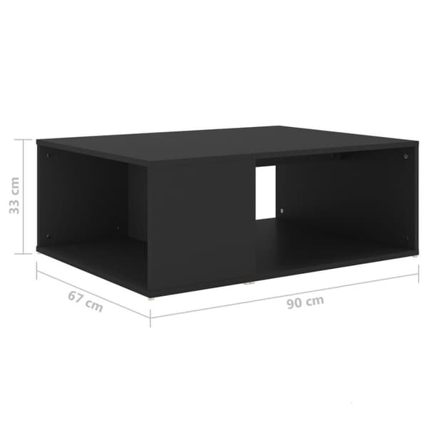 vidaXL Salongbord svart 90x67x33 cm sponplate