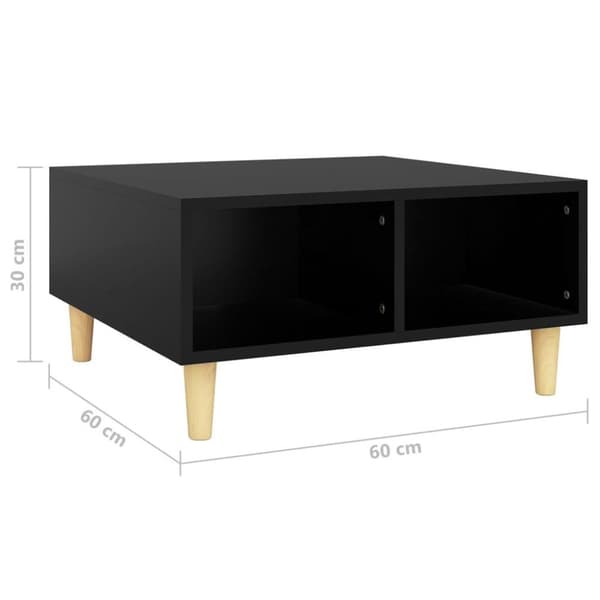 vidaXL sofabord 60x60x30 cm spånplade sort