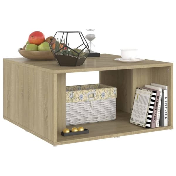 vidaXL Soffbord 4 st sonoma-ek 33x33x33 cm spånskiva
