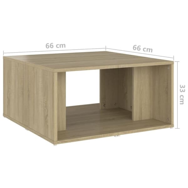vidaXL Soffbord 4 st sonoma-ek 33x33x33 cm spånskiva