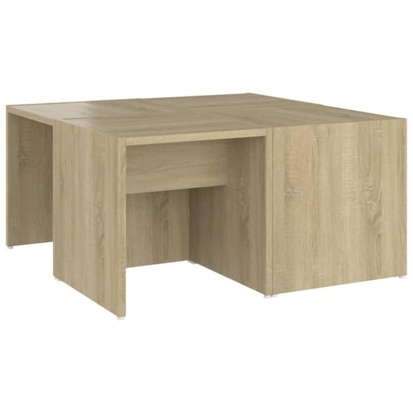 vidaXL Soffbord 4 st sonoma-ek 33x33x33 cm spånskiva