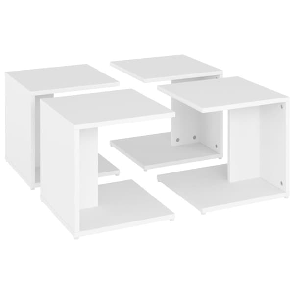 vidaXL sofaborde 4 dele 33x33x33 cm spånplade hvid