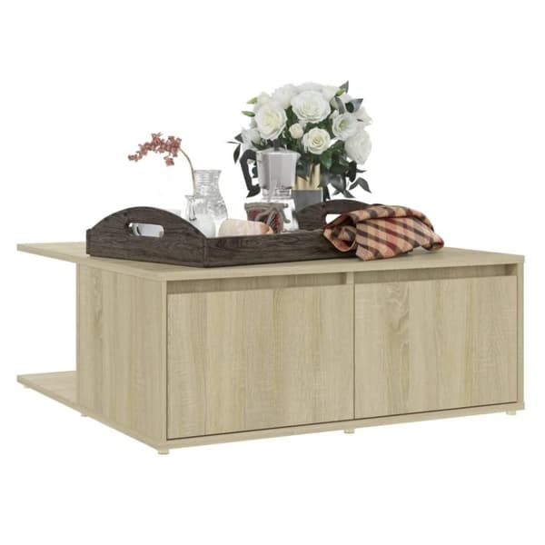 vidaXL Salongbord sonoma eik 80x80x31 cm sponplate