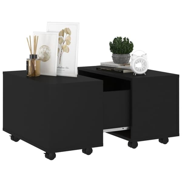 vidaXL Salongbord svart 60x60x38 cm sponplate