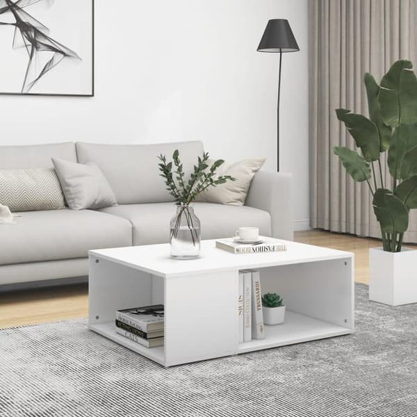 vidaXL sofabord 90x67x33 cm spånplade hvid