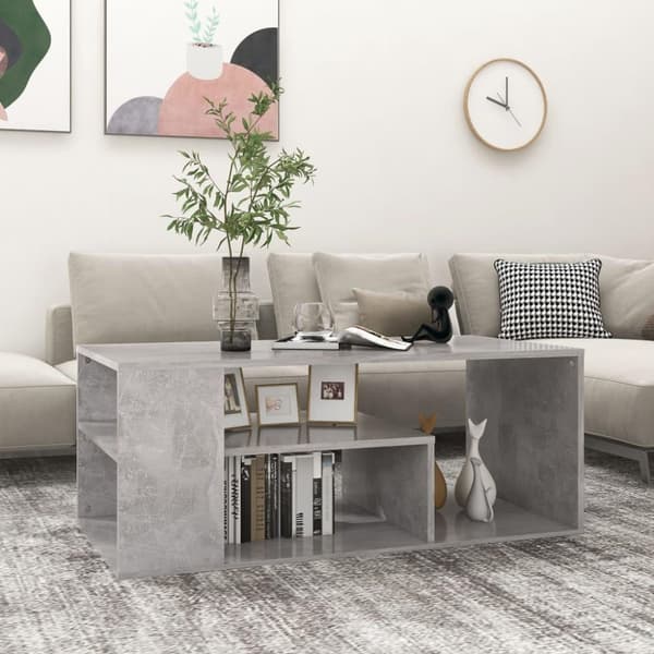 vidaXL Soffbord betonggrå 100x50x40 cm spånskiva