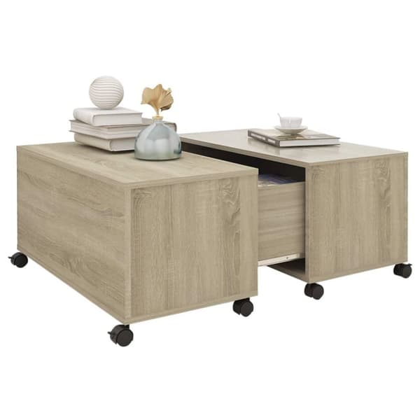 vidaXL Salongbord sonoma eik 75x75x38 cm sponplate