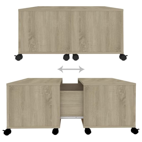 vidaXL Salongbord sonoma eik 75x75x38 cm sponplate