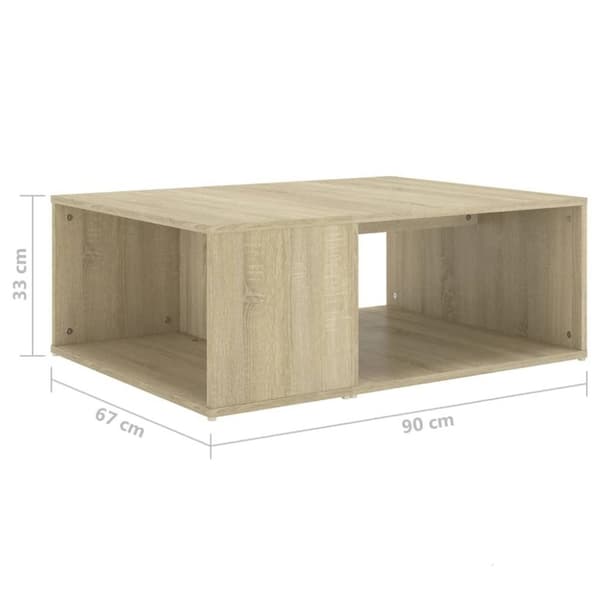 vidaXL Salongbord sonoma eik 90x67x33 cm sponplate