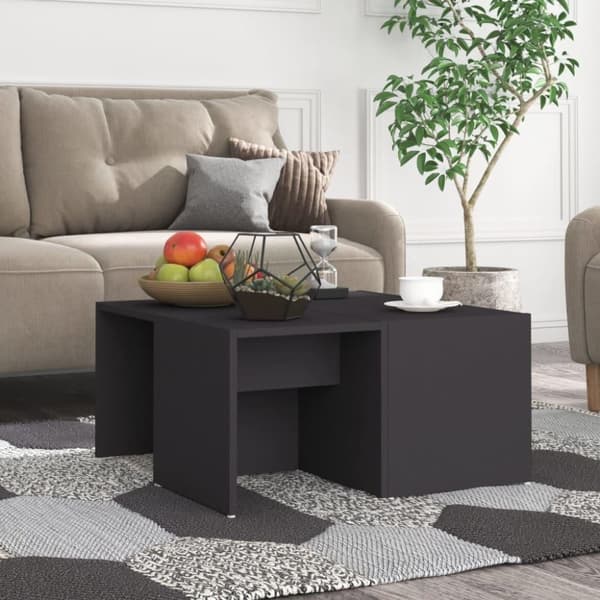 vidaXL Sohvapöydät 4 kpl harmaa 33x33x33 cm lastulevy
