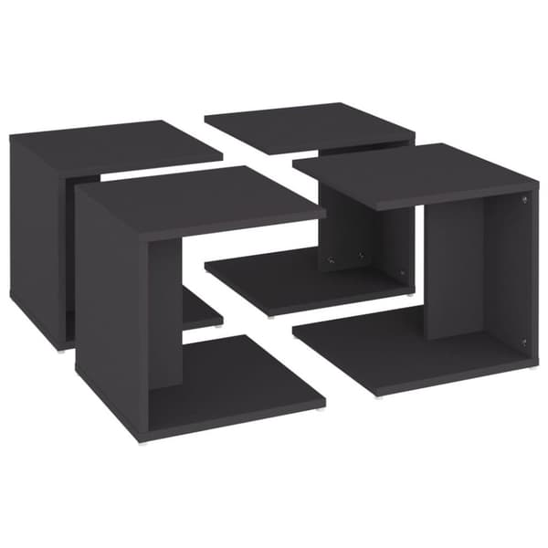 vidaXL Salongbord 4 stk grå 33x33x33 cm sponplate