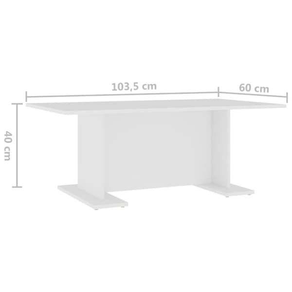 vidaXL Salongbord hvit 103,5x60x40 cm sponplate