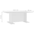 Miniatyrbilde 6 av 8: vidaXL Salongbord hvit 103,5x60x40 cm sponplate