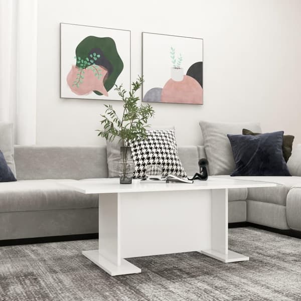 vidaXL Salongbord hvit 103,5x60x40 cm sponplate