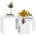 Miniatyrbilde 4 av 10: vidaXL Stablebare salongbord 3 stk hvit sponplate