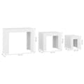 Miniatyrbilde 9 av 10: vidaXL Stablebare salongbord 3 stk hvit sponplate