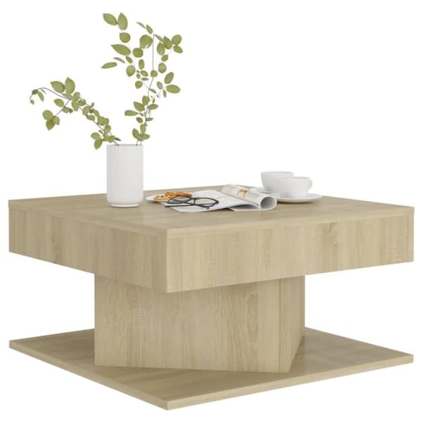 vidaXL Sohvapöytä Sonoma-tammi 57x57x30 cm lastulevy