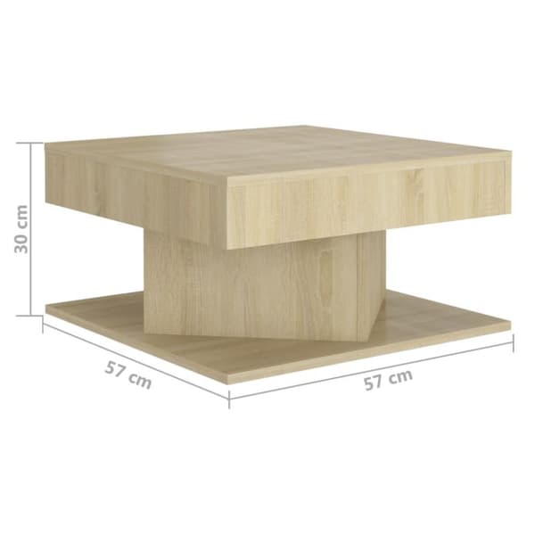 vidaXL Sohvapöytä Sonoma-tammi 57x57x30 cm lastulevy