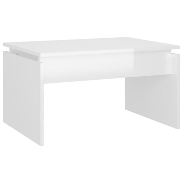 vidaXL sofabord 68x50x38 cm spånplade hvid højglans
