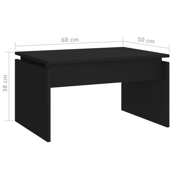 vidaXL Salongbord svart 68x50x38 cm sponplate