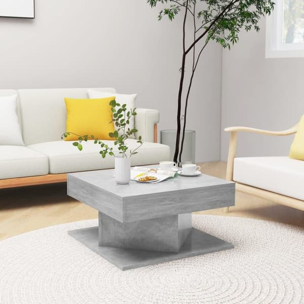 vidaXL Sohvapöytä betoninharmaa 57x57x30 cm lastulevy