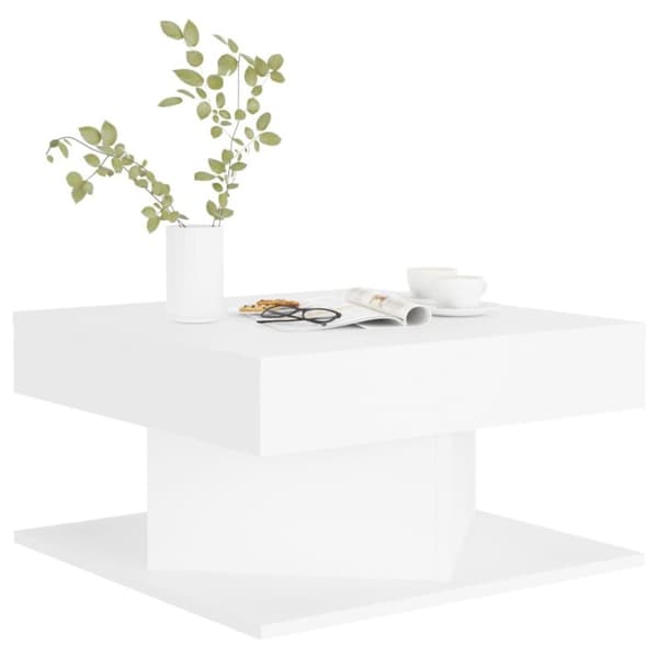 vidaXL Salongbord hvit 57x57x30 cm sponplate