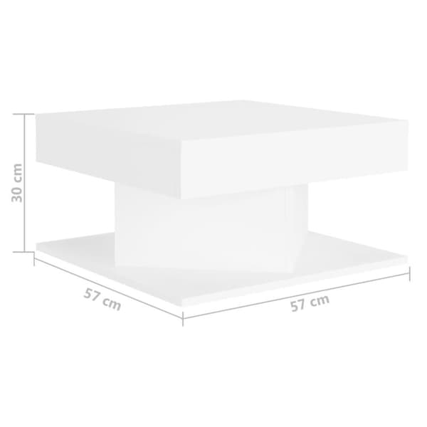 vidaXL Salongbord hvit 57x57x30 cm sponplate
