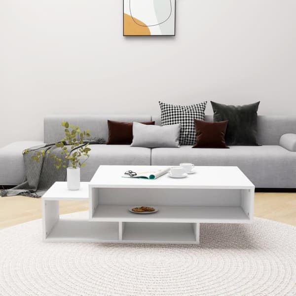 vidaXL sofabord 105x55x32 cm spånplade hvid