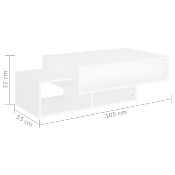 vidaXL sofabord 105x55x32 cm spånplade hvid