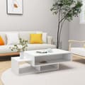 Miniatyrbillede 9 af 9: vidaXL sofabord 105x55x32 cm spånplade hvid