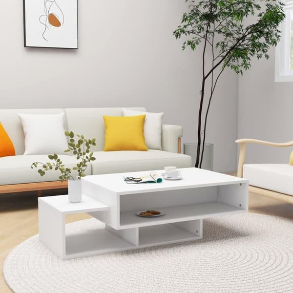 vidaXL sofabord 105x55x32 cm spånplade hvid