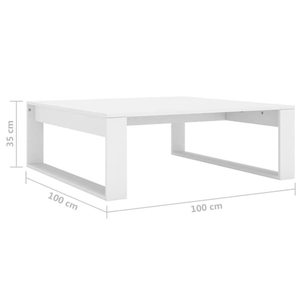 vidaXL sofabord 100x100x35 cm spånplade hvid