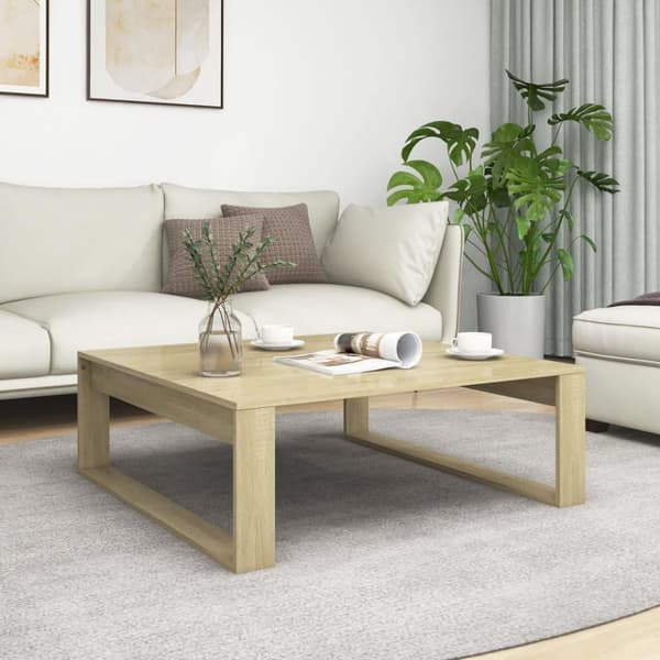 vidaXL sofabord 100x100x35 cm spånplade sonoma-eg