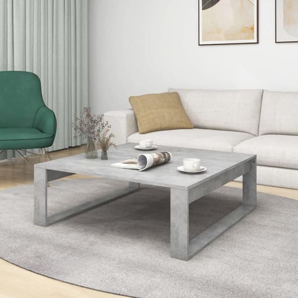 vidaXL Salongbord betonggrå 100x100x35 cm sponplate