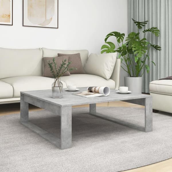 vidaXL Salongbord betonggrå 100x100x35 cm sponplate