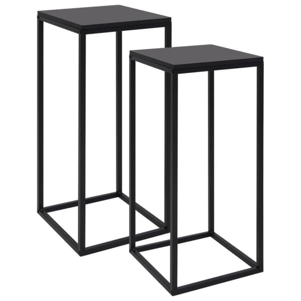 vidaXL Sidebord 2 stk svart stål