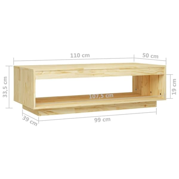 vidaXL Salongbord 110x50x33,5 cm heltre furu