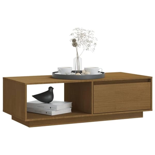 vidaXL Soffbord honungbrun 110x50x33,5 cm massiv furu