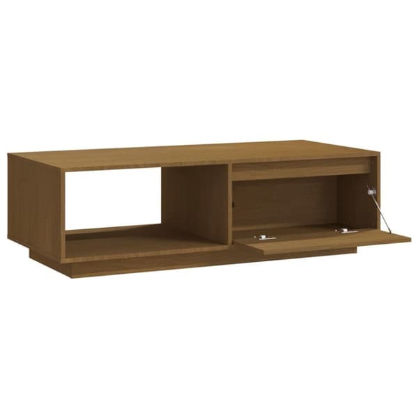 vidaXL Soffbord honungbrun 110x50x33,5 cm massiv furu