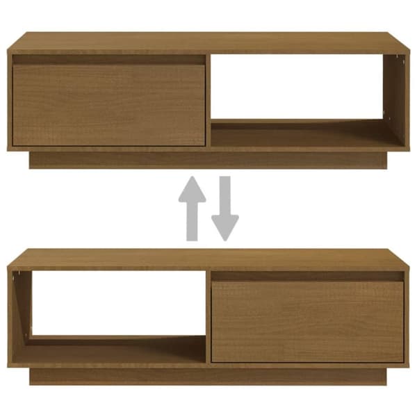 vidaXL Soffbord honungbrun 110x50x33,5 cm massiv furu