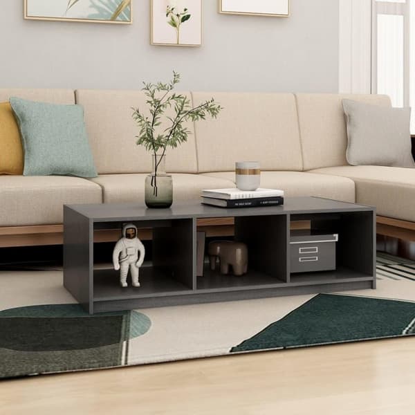 vidaXL Salongbord 110x50x34 cm heltre furu grå
