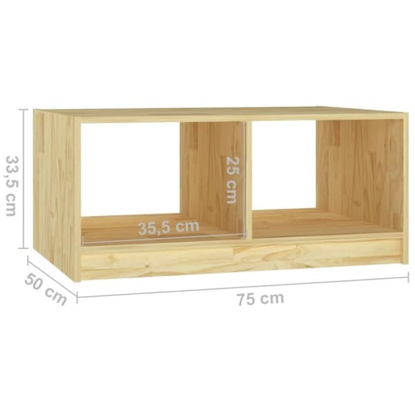 vidaXL Sohvapöytä 75x50x33,5 cm täysi mänty