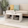Miniatyrbillede 3 af 10: vidaXL sofabord 75x50x33 cm massivt fyrretræ hvid