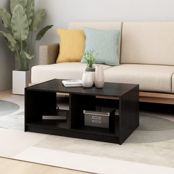 vidaXL sofabord 75x50x33,5 cm massivt fyrretræ sort