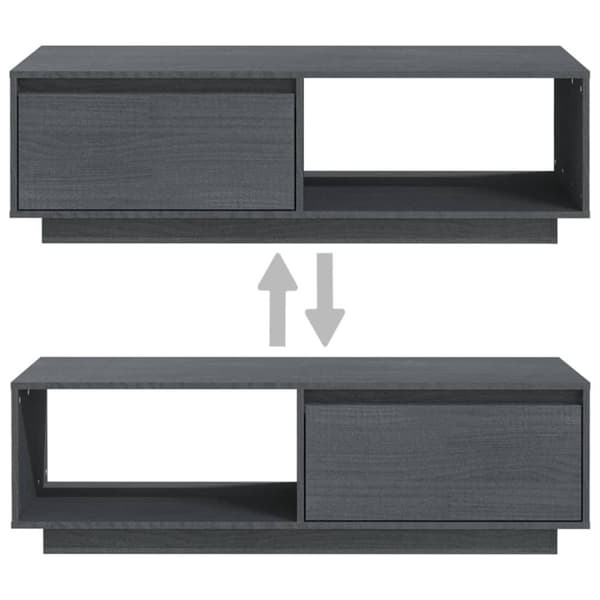 vidaXL Soffbord grå 110x50x33,5 cm massiv furu