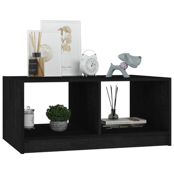 vidaXL Salongbord 75x50x33,5 cm heltre furu svart