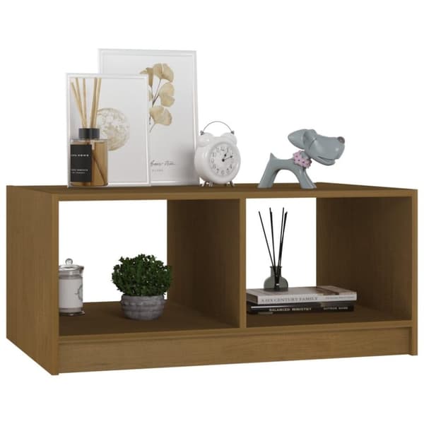 vidaXL sofabord 75x50x33,5 cm massivt fyrretræ gyldenbrun