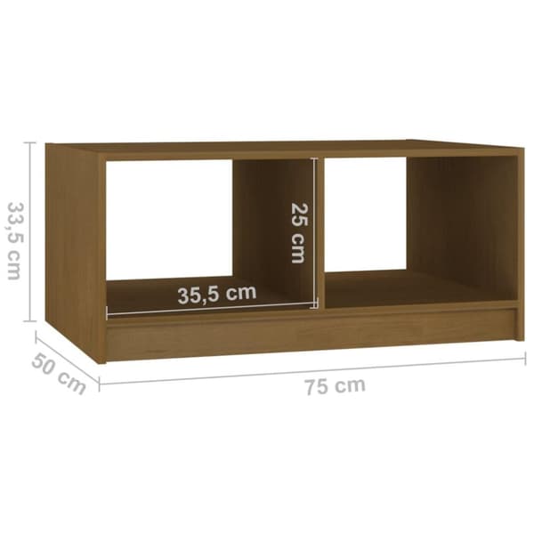 vidaXL sofabord 75x50x33,5 cm massivt fyrretræ gyldenbrun
