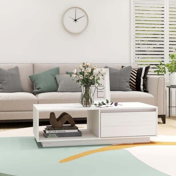 vidaXL sofabord 110x50x33,5 cm massivt fyrretræ hvid